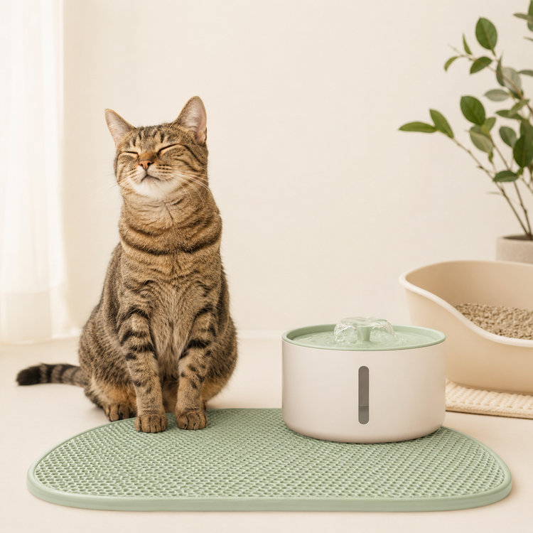 Cats collection — litter mats, fountains and cat accessories