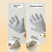 Grooming glove in use on dog
