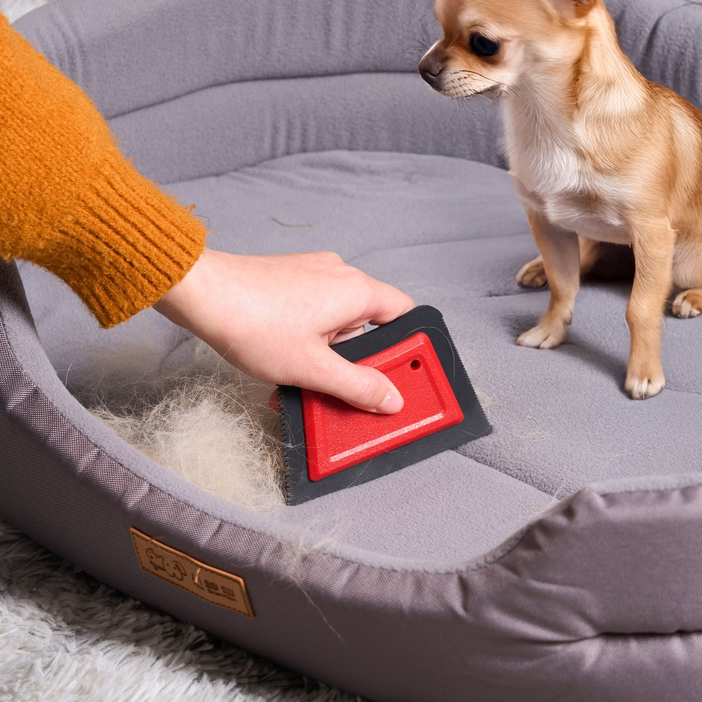 Mini Pet Hair Remover - in use