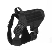 No-pull dog harness — black tactical