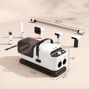 Vacuum in use on dog